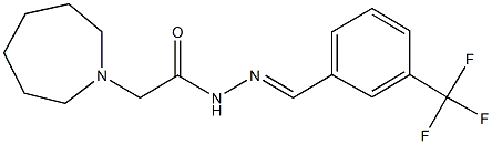 2-(1-azepanyl)-N'-[3-(trifluoromethyl)benzylidene]acetohydrazide 结构式