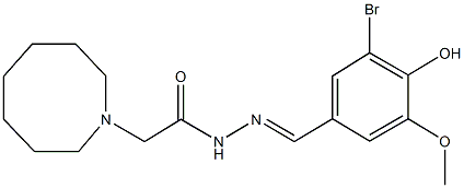2-(1-azocanyl)-N'-(3-bromo-4-hydroxy-5-methoxybenzylidene)acetohydrazide 结构式