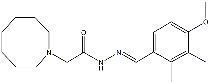 2-(1-azocanyl)-N'-(4-methoxy-2,3-dimethylbenzylidene)acetohydrazide 结构式