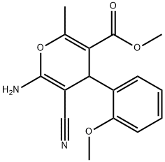 methyl 6-amino-5-cyano-4-(2-methoxyphenyl)-2-methyl-4H-pyran-3-carboxylate 结构式