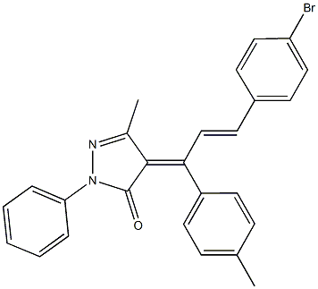 4-[3-(4-bromophenyl)-1-(4-methylphenyl)-2-propenylidene]-5-methyl-2-phenyl-2,4-dihydro-3H-pyrazol-3-one 结构式