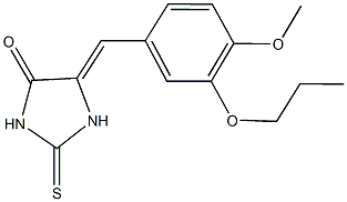 5-(4-methoxy-3-propoxybenzylidene)-2-thioxo-4-imidazolidinone 结构式