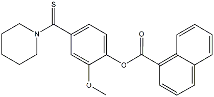 2-methoxy-4-(1-piperidinylcarbothioyl)phenyl 1-naphthoate 结构式