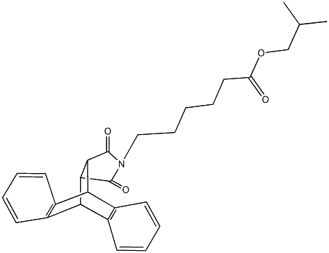 isobutyl 6-(16,18-dioxo-17-azapentacyclo[6.6.5.0~2,7~.0~9,14~.0~15,19~]nonadeca-2,4,6,9,11,13-hexaen-17-yl)hexanoate 结构式