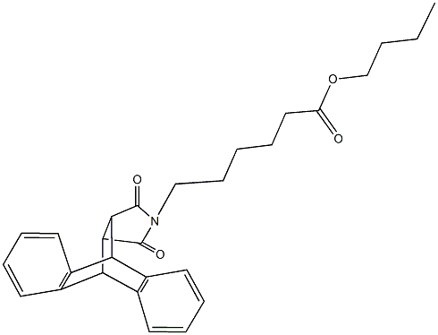 butyl 6-(16,18-dioxo-17-azapentacyclo[6.6.5.0~2,7~.0~9,14~.0~15,19~]nonadeca-2,4,6,9,11,13-hexaen-17-yl)hexanoate 结构式
