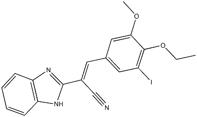 2-(1H-benzimidazol-2-yl)-3-(4-ethoxy-3-iodo-5-methoxyphenyl)acrylonitrile 结构式