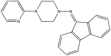 N-(9H-fluoren-9-ylidene)-4-(2-pyridinyl)-1-piperazinamine 结构式