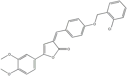 3-{4-[(2-chlorobenzyl)oxy]benzylidene}-5-(3,4-dimethoxyphenyl)-2(3H)-furanone 结构式