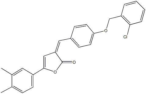 3-{4-[(2-chlorobenzyl)oxy]benzylidene}-5-(3,4-dimethylphenyl)-2(3H)-furanone 结构式