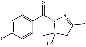 1-(4-iodobenzoyl)-3,5-dimethyl-4,5-dihydro-1H-pyrazol-5-ol 结构式
