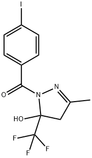 1-(4-iodobenzoyl)-3-methyl-5-(trifluoromethyl)-4,5-dihydro-1H-pyrazol-5-ol 结构式