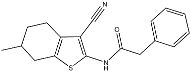 N-(3-cyano-6-methyl-4,5,6,7-tetrahydro-1-benzothien-2-yl)-2-phenylacetamide 结构式