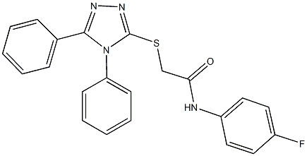 2-[(4,5-diphenyl-4H-1,2,4-triazol-3-yl)sulfanyl]-N-(4-fluorophenyl)acetamide 结构式