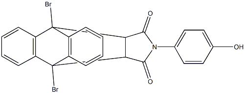 1,8-dibromo-17-(4-hydroxyphenyl)-17-azapentacyclo[6.6.5.0~2,7~.0~9,14~.0~15,19~]nonadeca-2,4,6,9,11,13-hexaene-16,18-dione 结构式