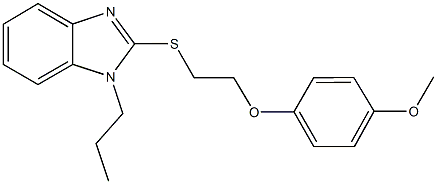 2-{[2-(4-methoxyphenoxy)ethyl]sulfanyl}-1-propyl-1H-benzimidazole 结构式