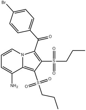 [8-amino-1,2-bis(propylsulfonyl)-3-indolizinyl](4-bromophenyl)methanone 结构式