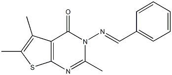 3-(benzylideneamino)-2,5,6-trimethylthieno[2,3-d]pyrimidin-4(3H)-one 结构式