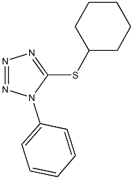 5-(cyclohexylsulfanyl)-1-phenyl-1H-tetraazole 结构式