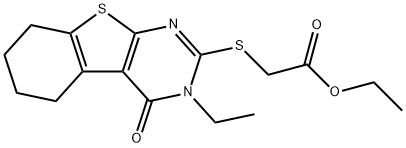 ethyl [(3-ethyl-4-oxo-3,4,5,6,7,8-hexahydro[1]benzothieno[2,3-d]pyrimidin-2-yl)sulfanyl]acetate 结构式