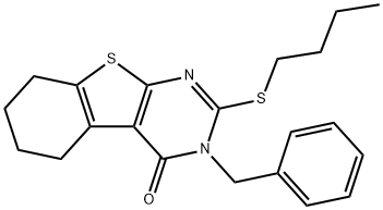 3-benzyl-2-(butylsulfanyl)-5,6,7,8-tetrahydro[1]benzothieno[2,3-d]pyrimidin-4(3H)-one 结构式