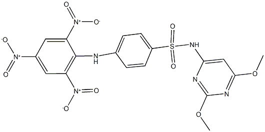 N-[2,6-bis(methyloxy)pyrimidin-4-yl]-4-({2,4,6-trisnitrophenyl}amino)benzenesulfonamide 结构式