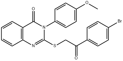 2-{[2-(4-bromophenyl)-2-oxoethyl]sulfanyl}-3-(4-methoxyphenyl)-4(3H)-quinazolinone 结构式