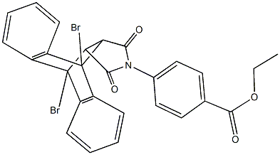 ethyl 4-(1,8-dibromo-16,18-dioxo-17-azapentacyclo[6.6.5.0~2,7~.0~9,14~.0~15,19~]nonadeca-2,4,6,9,11,13-hexaen-17-yl)benzoate 结构式