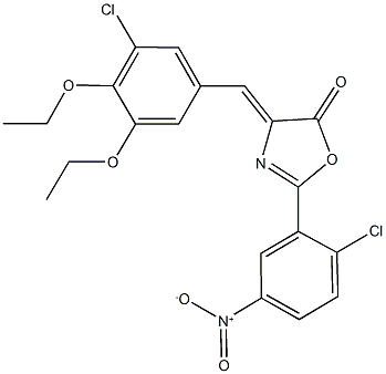 4-(3-chloro-4,5-diethoxybenzylidene)-2-{2-chloro-5-nitrophenyl}-1,3-oxazol-5(4H)-one 结构式