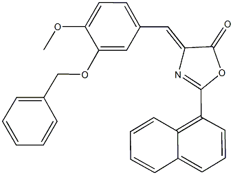 4-[3-(benzyloxy)-4-methoxybenzylidene]-2-(1-naphthyl)-1,3-oxazol-5(4H)-one 结构式