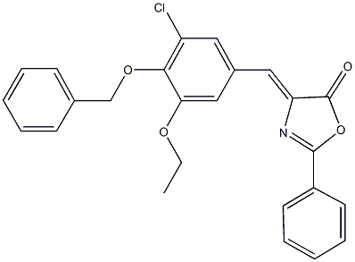 4-[4-(benzyloxy)-3-chloro-5-ethoxybenzylidene]-2-phenyl-1,3-oxazol-5(4H)-one 结构式