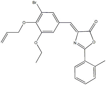 4-[4-(allyloxy)-3-bromo-5-ethoxybenzylidene]-2-(2-methylphenyl)-1,3-oxazol-5(4H)-one 结构式