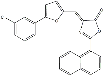 4-{[5-(3-chlorophenyl)-2-furyl]methylene}-2-(1-naphthyl)-1,3-oxazol-5(4H)-one 结构式