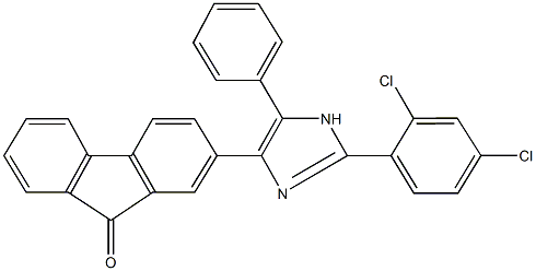 2-[2-(2,4-dichlorophenyl)-5-phenyl-1H-imidazol-4-yl]-9H-fluoren-9-one 结构式