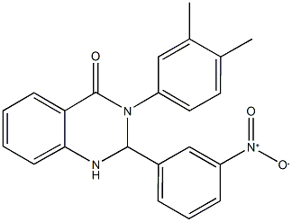 3-(3,4-dimethylphenyl)-2-{3-nitrophenyl}-2,3-dihydroquinazolin-4(1H)-one 结构式
