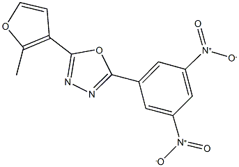 2-{3,5-bisnitrophenyl}-5-(2-methyl-3-furyl)-1,3,4-oxadiazole 结构式