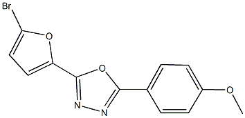 2-(5-bromo-2-furyl)-5-(4-methoxyphenyl)-1,3,4-oxadiazole 结构式