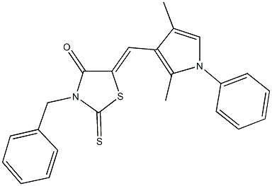 3-benzyl-5-[(2,4-dimethyl-1-phenyl-1H-pyrrol-3-yl)methylene]-2-thioxo-1,3-thiazolidin-4-one 结构式