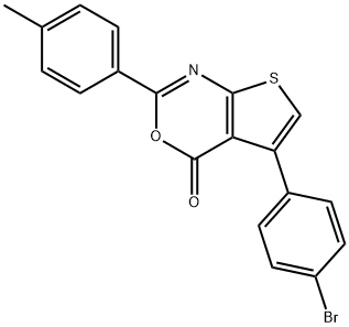 5-(4-bromophenyl)-2-(4-methylphenyl)-4H-thieno[2,3-d][1,3]oxazin-4-one 结构式