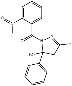 1-{2-nitrobenzoyl}-3-methyl-5-phenyl-4,5-dihydro-1H-pyrazol-5-ol 结构式