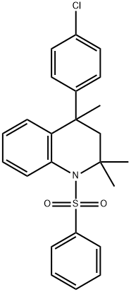 4-(4-chlorophenyl)-2,2,4-trimethyl-1-(phenylsulfonyl)-1,2,3,4-tetrahydroquinoline 结构式