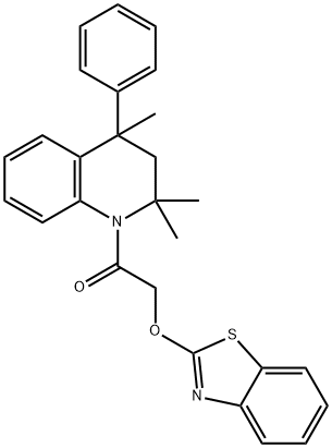 1,3-benzothiazol-2-yl 2-oxo-2-(2,2,4-trimethyl-4-phenyl-3,4-dihydro-1(2H)-quinolinyl)ethyl ether 结构式