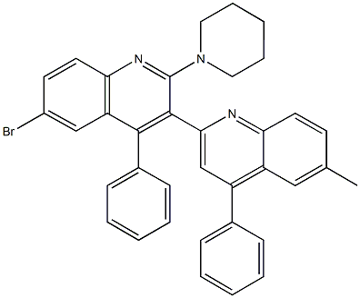 6-bromo-6'-methyl-2-(1-piperidinyl)-2',3-bi[4-phenylquinoline] 结构式