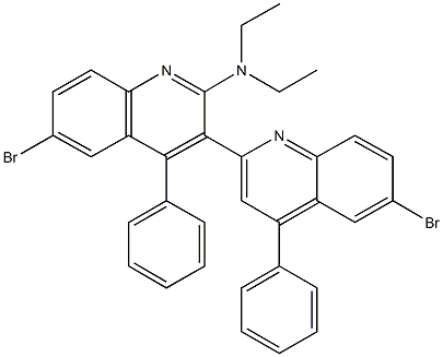 N,N-diethyl-2,3'-bis[6-bromo-4-phenylquinoline]-2'-amine 结构式