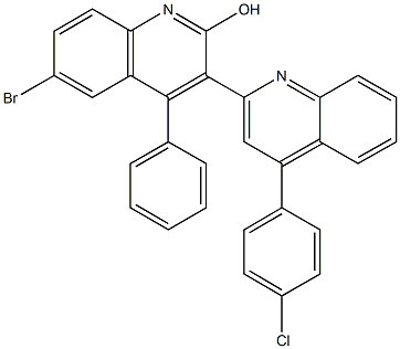 6'-bromo-4-(4-chlorophenyl)-4'-phenyl-2,3'-biquinolin-2'-ol 结构式