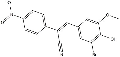 3-(3-bromo-4-hydroxy-5-methoxyphenyl)-2-{4-nitrophenyl}acrylonitrile 结构式