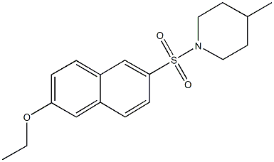 1-[(6-ethoxy-2-naphthyl)sulfonyl]-4-methylpiperidine 结构式