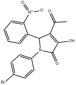 4-acetyl-1-(4-bromophenyl)-3-hydroxy-5-{2-nitrophenyl}-1,5-dihydro-2H-pyrrol-2-one 结构式