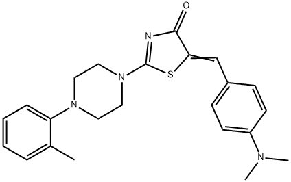 5-[4-(dimethylamino)benzylidene]-2-[4-(2-methylphenyl)-1-piperazinyl]-1,3-thiazol-4(5H)-one 结构式