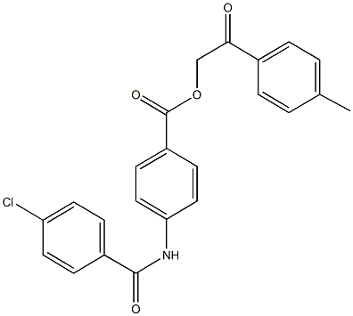 2-(4-methylphenyl)-2-oxoethyl 4-[(4-chlorobenzoyl)amino]benzoate 结构式