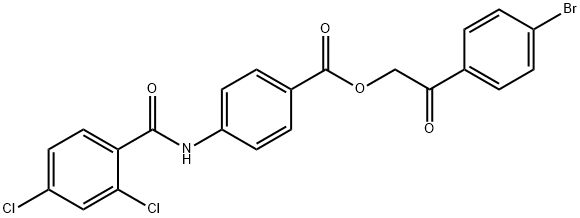 2-(4-bromophenyl)-2-oxoethyl 4-[(2,4-dichlorobenzoyl)amino]benzoate 结构式